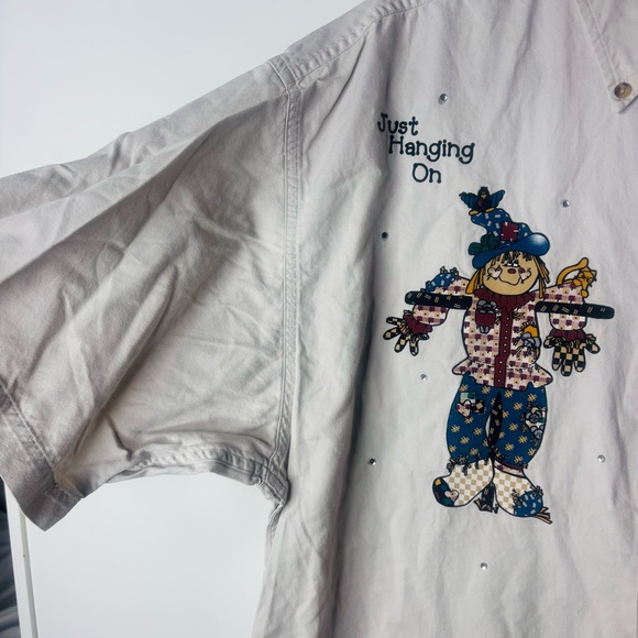 Port and Company Cream Casual Button Down Shirt - Picture 5 of 5